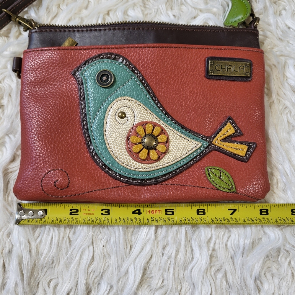 Chala Crossbody Leather Bird Design Bag With Adjustable Strap - Picture 12 of 13